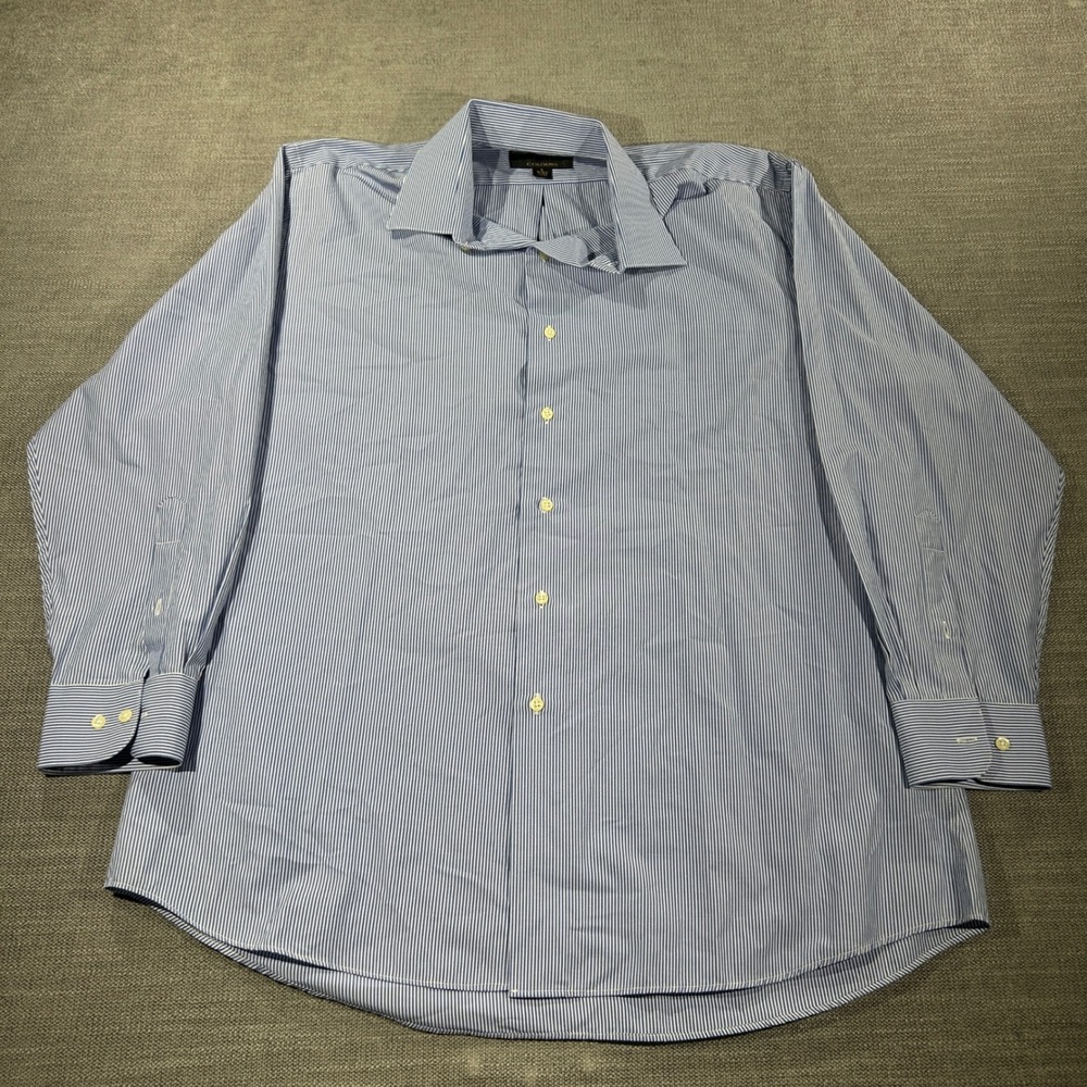 Colours Alexander Julian Button Down Shirt Mens L Blue White Stripe Excellent